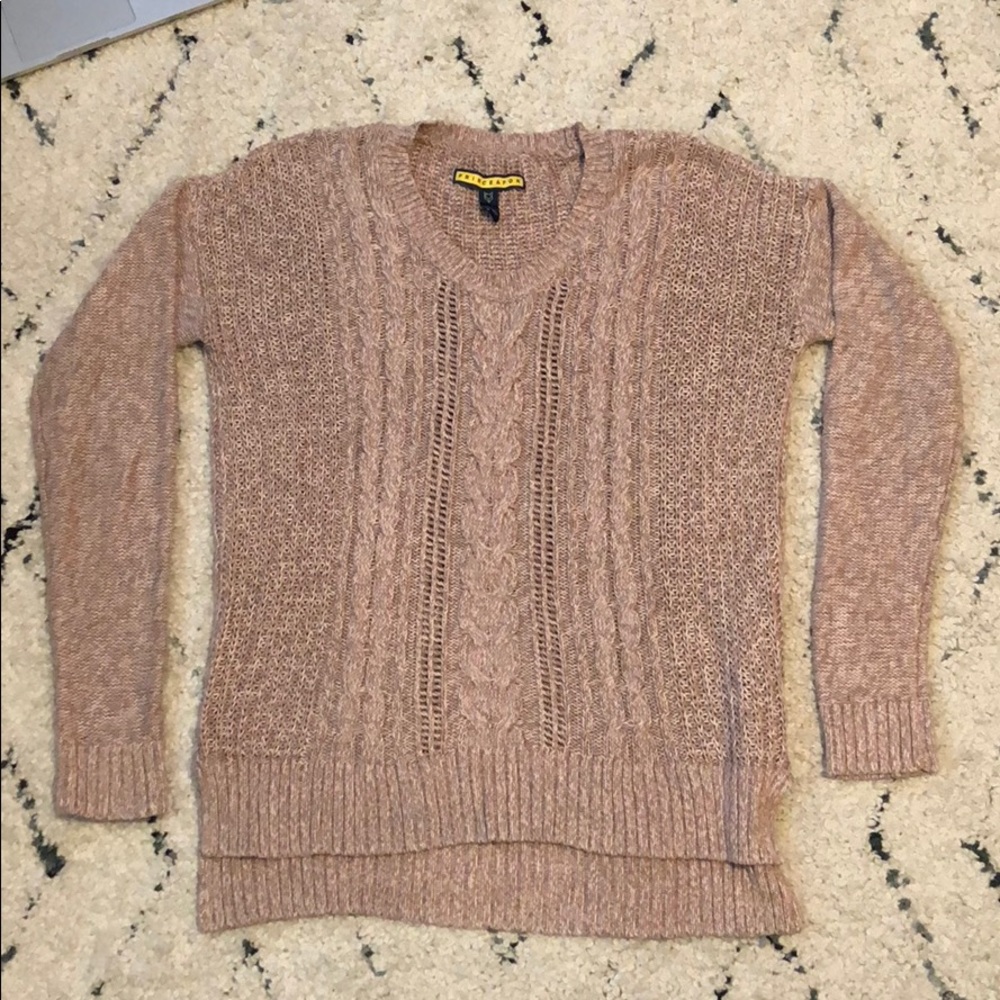 Pink and white thick sweater